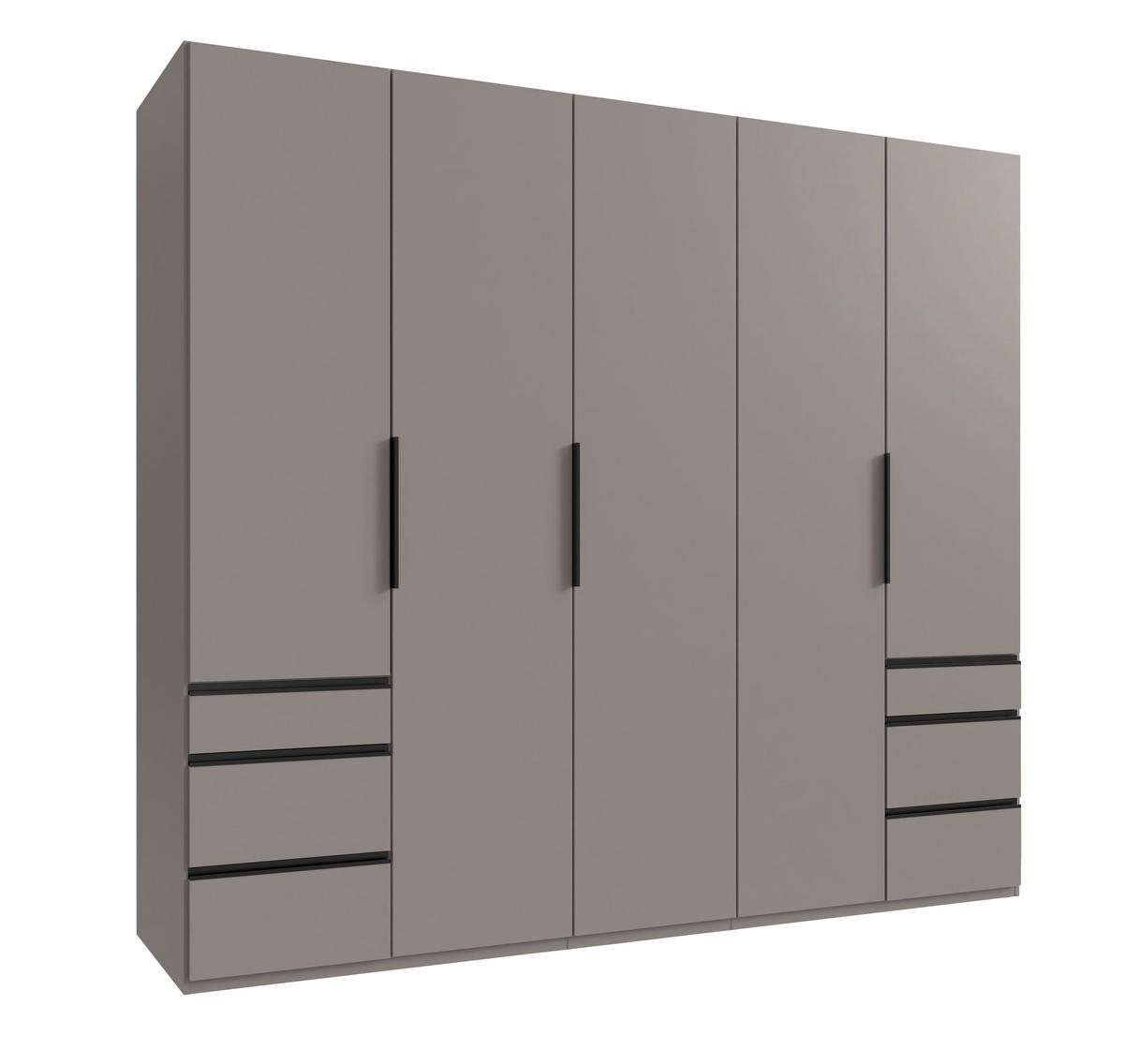 DREHTÜRENSCHRANK  in Sahara  - Schwarz/Sahara, MODERN, Holzwerkstoff/Metall (250/216/58cm) - MID.YOU