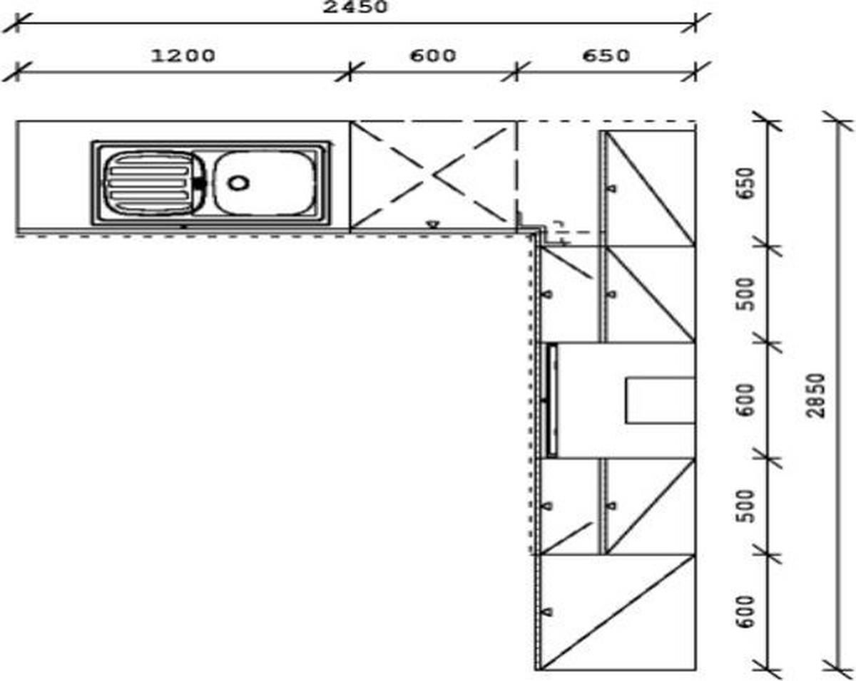 ECKKÜCHE 245/285 cm  in Weiß, Eichefarben  - Eichefarben/Weiß, KONVENTIONELL, Holzwerkstoff (245/285cm) - Xora