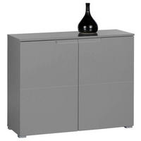 KOMODA, šedá, 100/80/40 cm - šedá/barvy stříbra, Basics, kompozitní dřevo/plast (100/80/40cm)