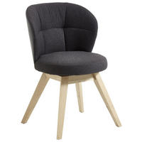STUHL  in pigmentiert Holz, Textil, Leder  - Eichefarben/Anthrazit, Natur, Leder/Holz (55/84/57cm) - Valnatura