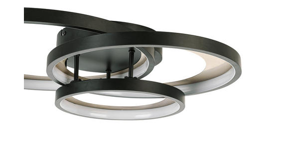 LED-DECKENLEUCHTE 54,2/46,8/11 cm - Messingfarben/Schwarz, Design, Kunststoff/Metall (54,2/46,8/11cm) - Novel