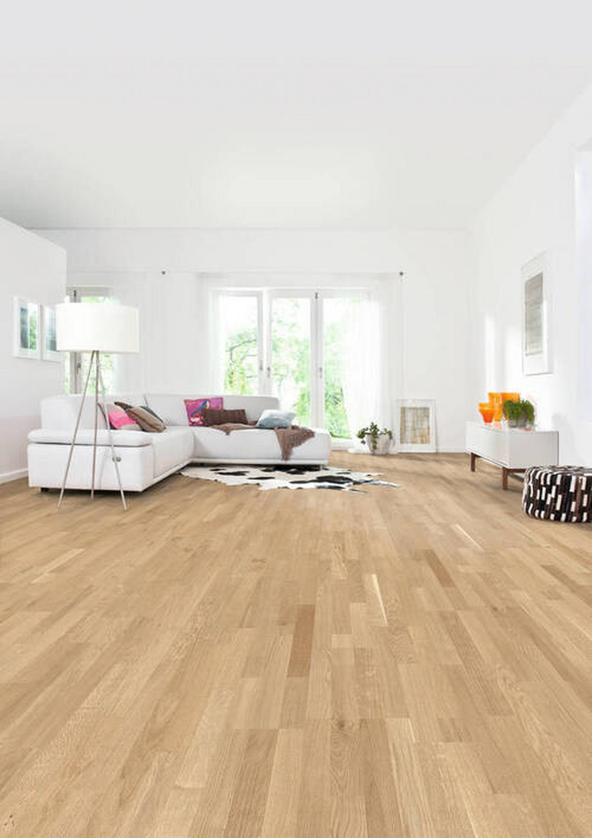 PARKETTBODEN Living by HARO PARKETT 2500 SB SL  per  m² - Eichefarben, Basics, Holzwerkstoff (18/108.5cm) - Living by HARO