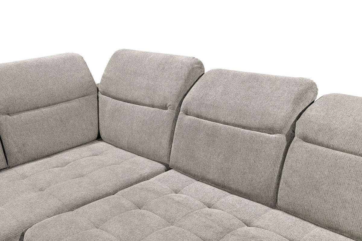ECKSOFA in Webstoff Grau  - Schwarz/Grau, Konventionell, Kunststoff/Textil (200/282cm) - MID.YOU