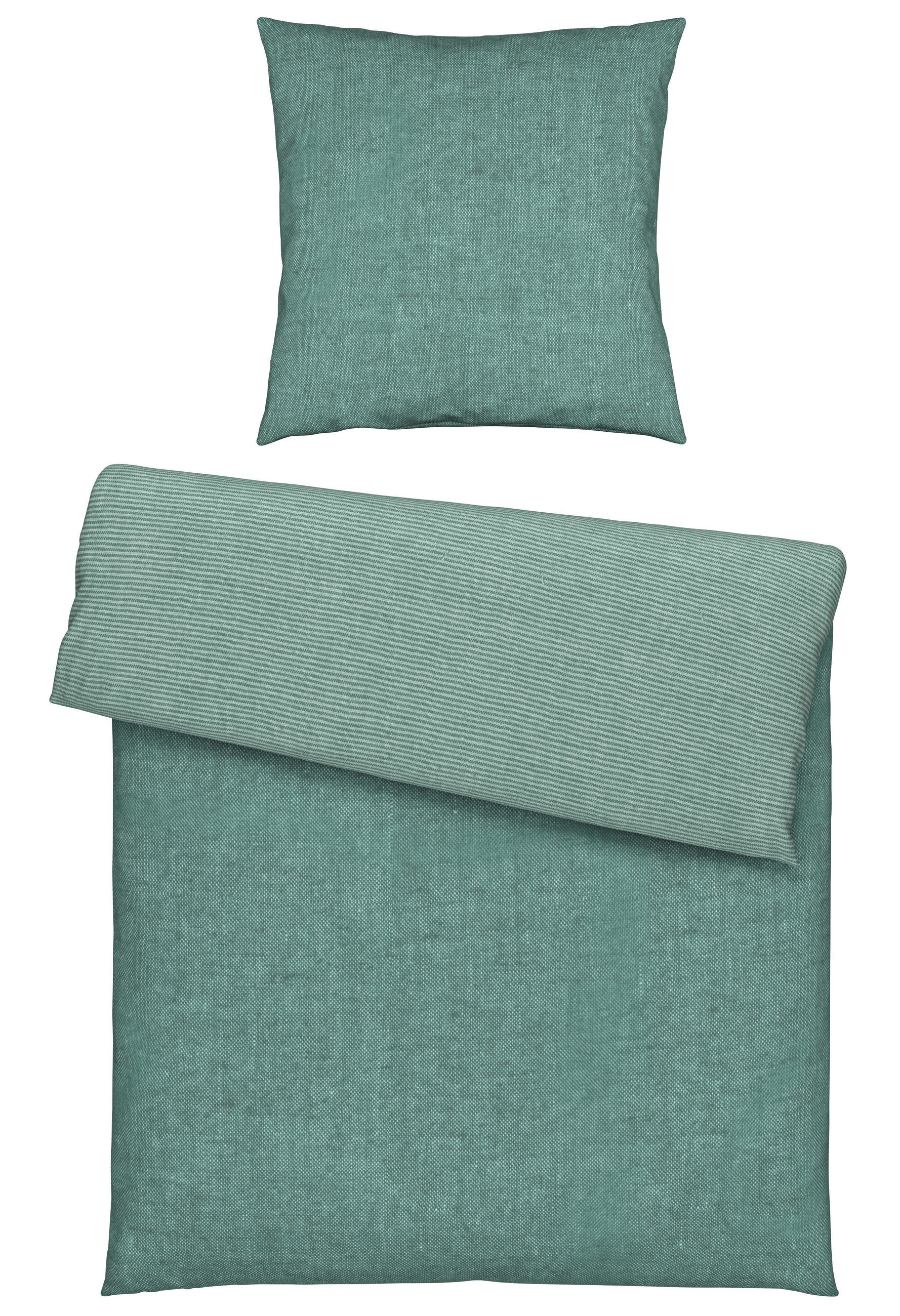 WENDEBETTWÄSCHE Eklutna 135/200 cm  - Dunkelgrün, Textil (135/200cm) - Novel