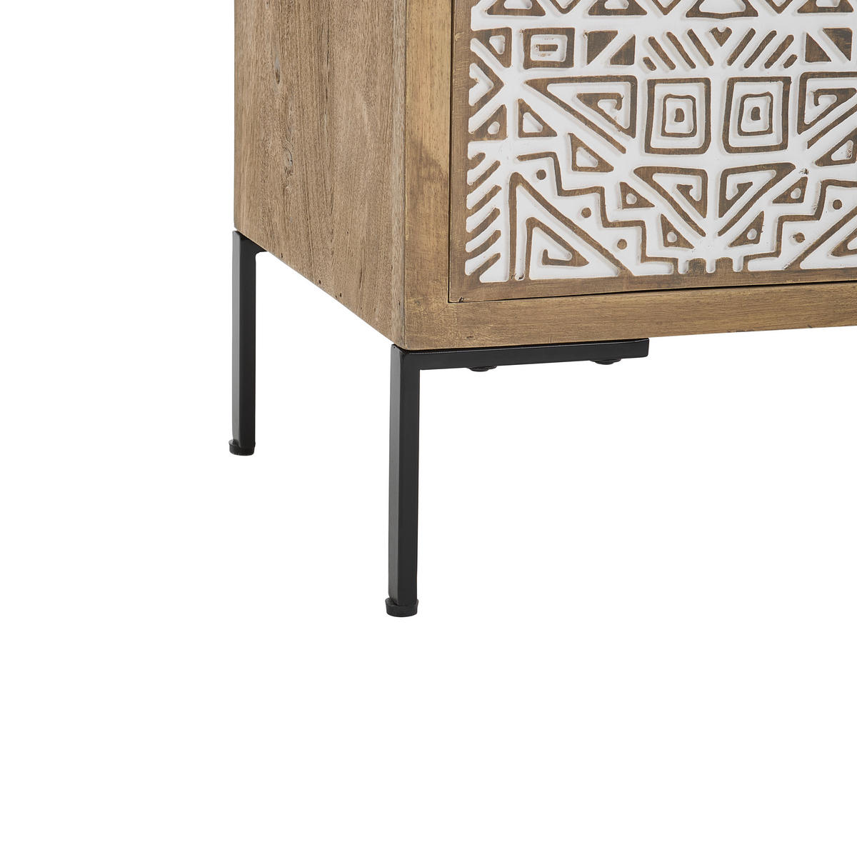 KOMMODE  in 85/85/40 cm  - Schwarz/Weiß, Natur, Holz/Metall (85/85/40cm) - Livetastic