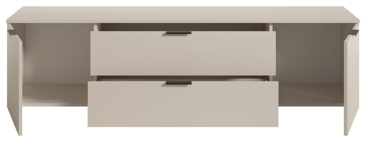 NISKA KOMODA   180/55/40 cm   kašmir   - kašmir/crna, Osnovno, pločasti materijal/plastika (180/55/40cm) - Xora