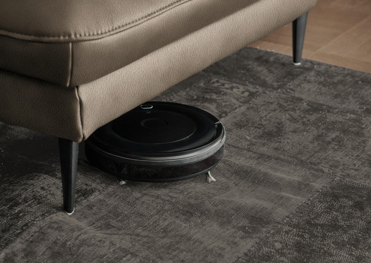 ECKSOFA in Echtleder Taupe  - Taupe/Schwarz, Design, Leder/Metall (334/172cm) - Hukla