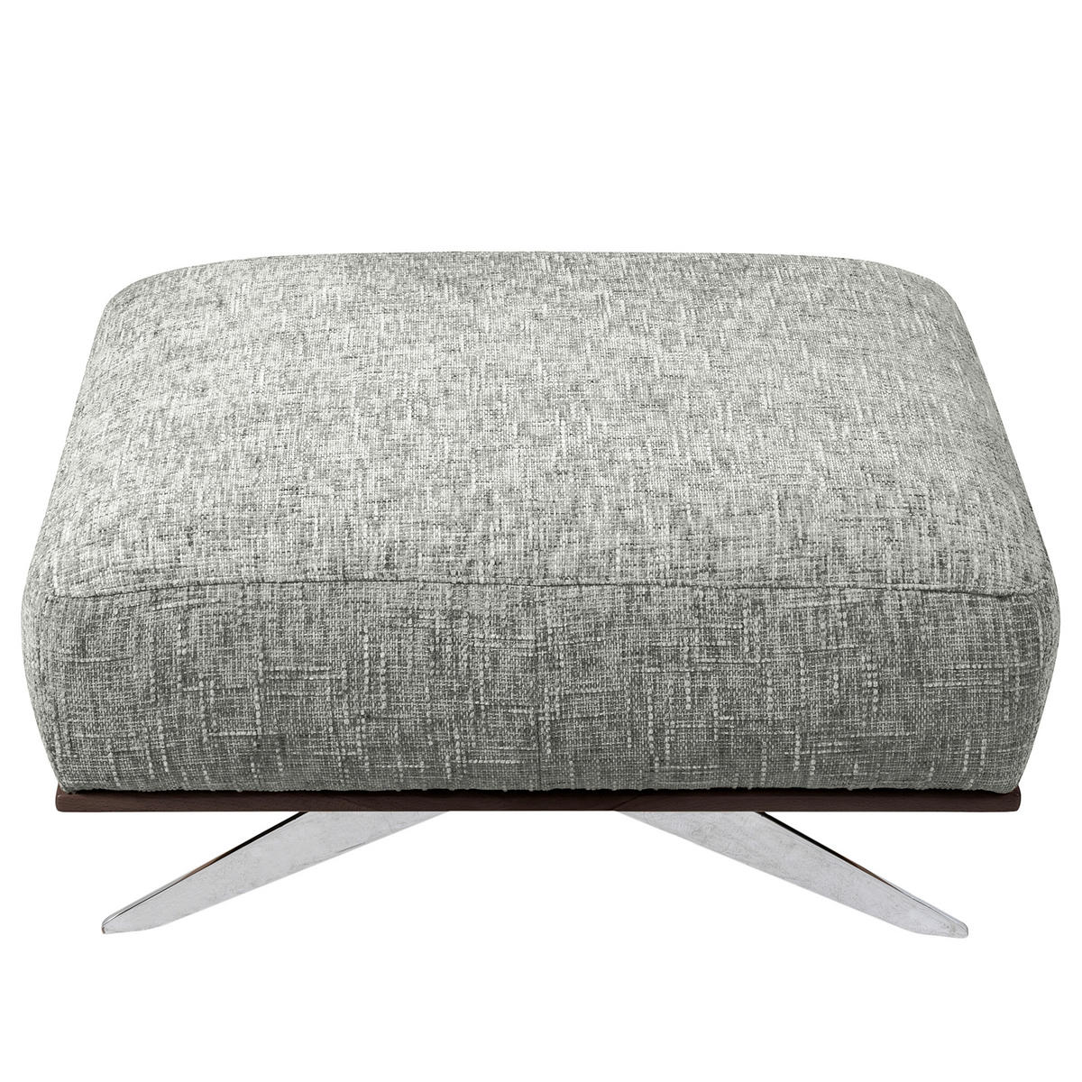 HOCKER PORTLAND Struktur Grau  - Chromfarben/Dunkelbraun, Design, Holz/Textil (95/46/80cm) - Livetastic