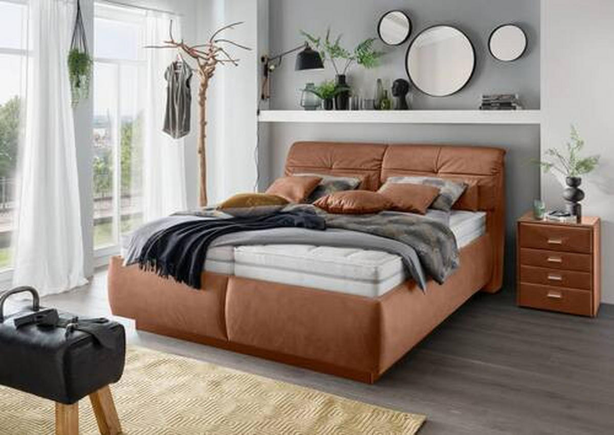 POLSTERBETT 180/200 cm  in Braun  - Weiss/Schwarz, Konventionell, Holz/Holzwerkstoff (180/200cm) - Beldomo - Sleep