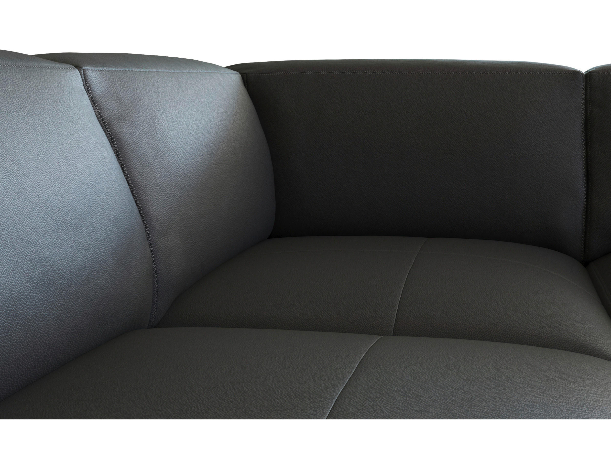 CloseUp von Livetastic ECKSOFA Schwarz Echtleder.