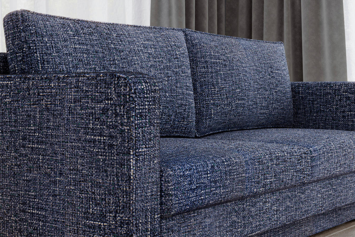 SCHLAFSOFA COCO in Blau  - Blau/Erlefarben, Design, Holzwerkstoff/Kunststoff (232/90/97cm) - MID.YOU