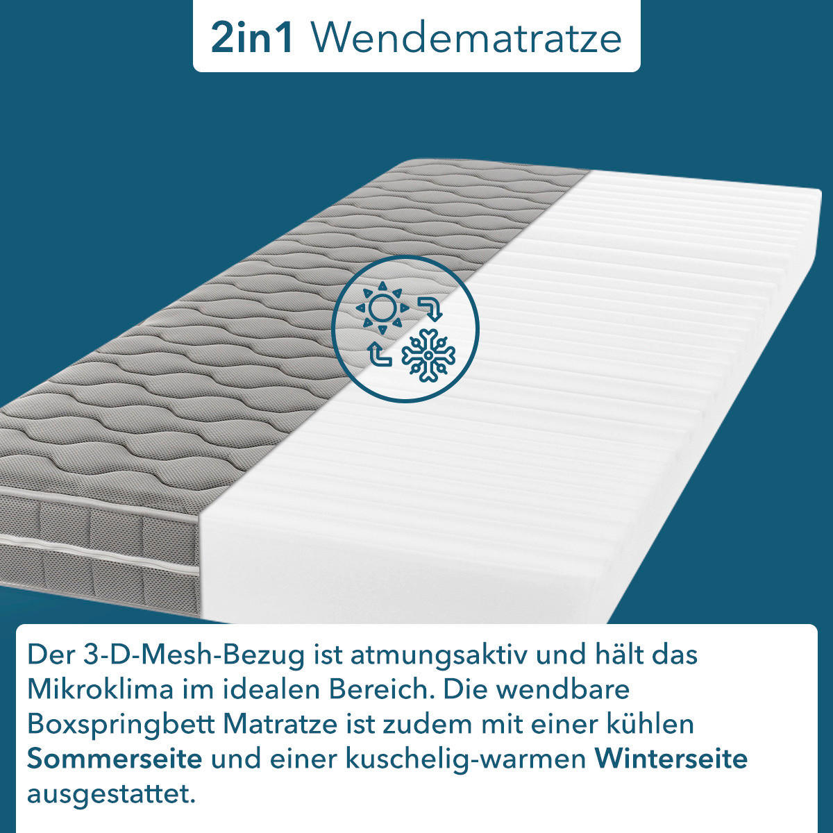 VISCOMATRATZE - Hellgrau, Basics, Textil (140/200cm) - P & B