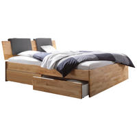 STAURAUMBETT 200/200 cm  in Buchefarben  - Buchefarben/Schwarz, Design, Holz (200/200cm) - Hasena