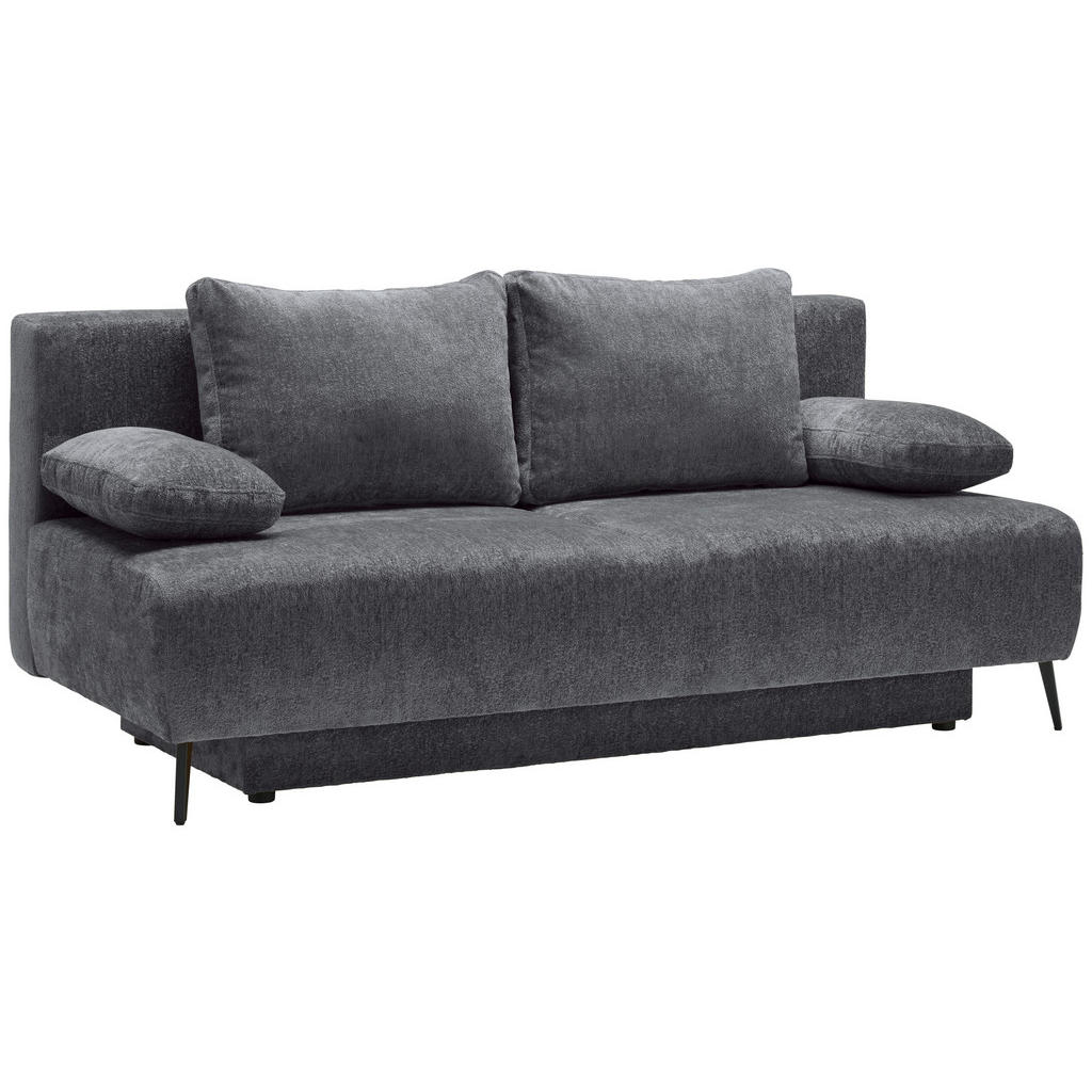 Thumbnail - Ti'me Schlafsofa, Dunkelgrau, Textil, 2-Sitzer, Füllung: Hohlfaser,Hohlfaser, 200x90x100 cm, Liegefunktion, Rücken echt,...