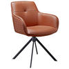 ARMLEHNSTUHL  in Eisen Mikrofaser  - Cognac/Schwarz, Design, Textil/Metall (60,5/83,5/62,5cm) - Novel