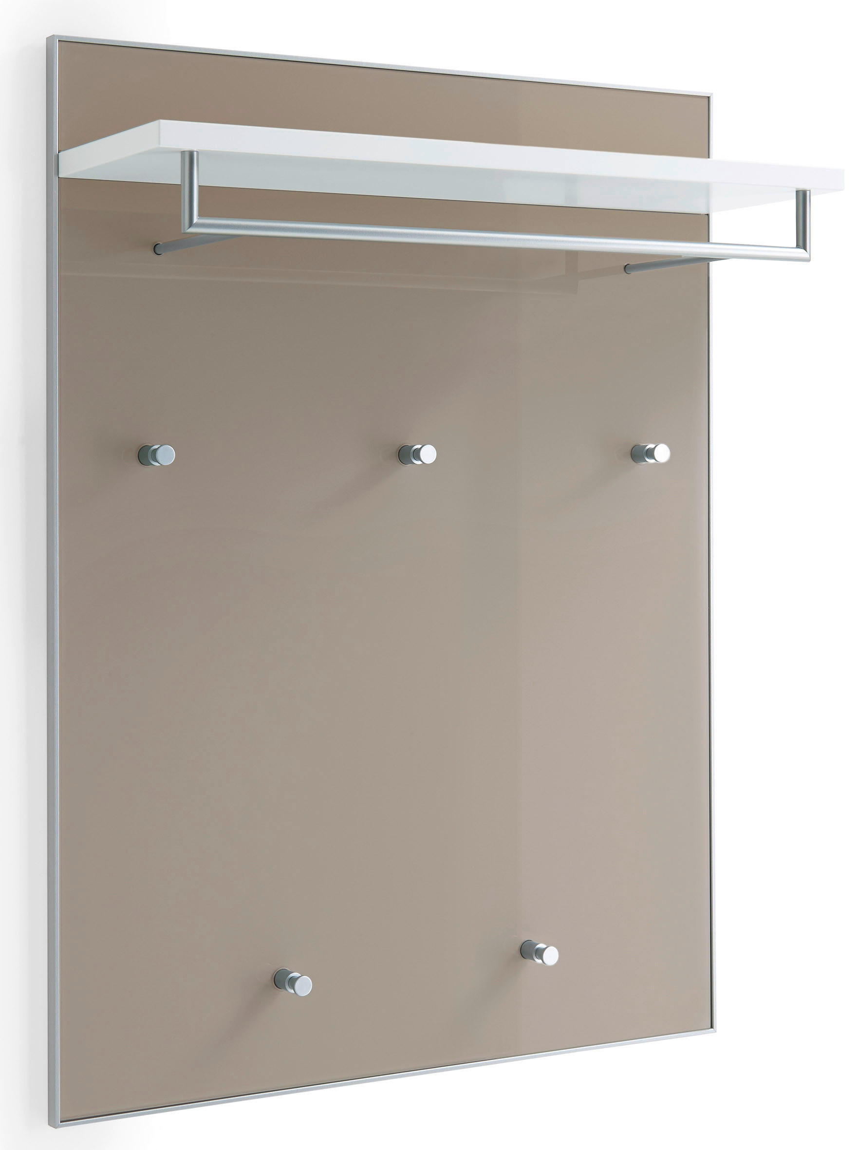 GARDEROBENPANEEL in 80/109/27 cm - Taupe/Weiß, Design, Glas/Holzwerkstoff (80/109/27cm) - Novel
