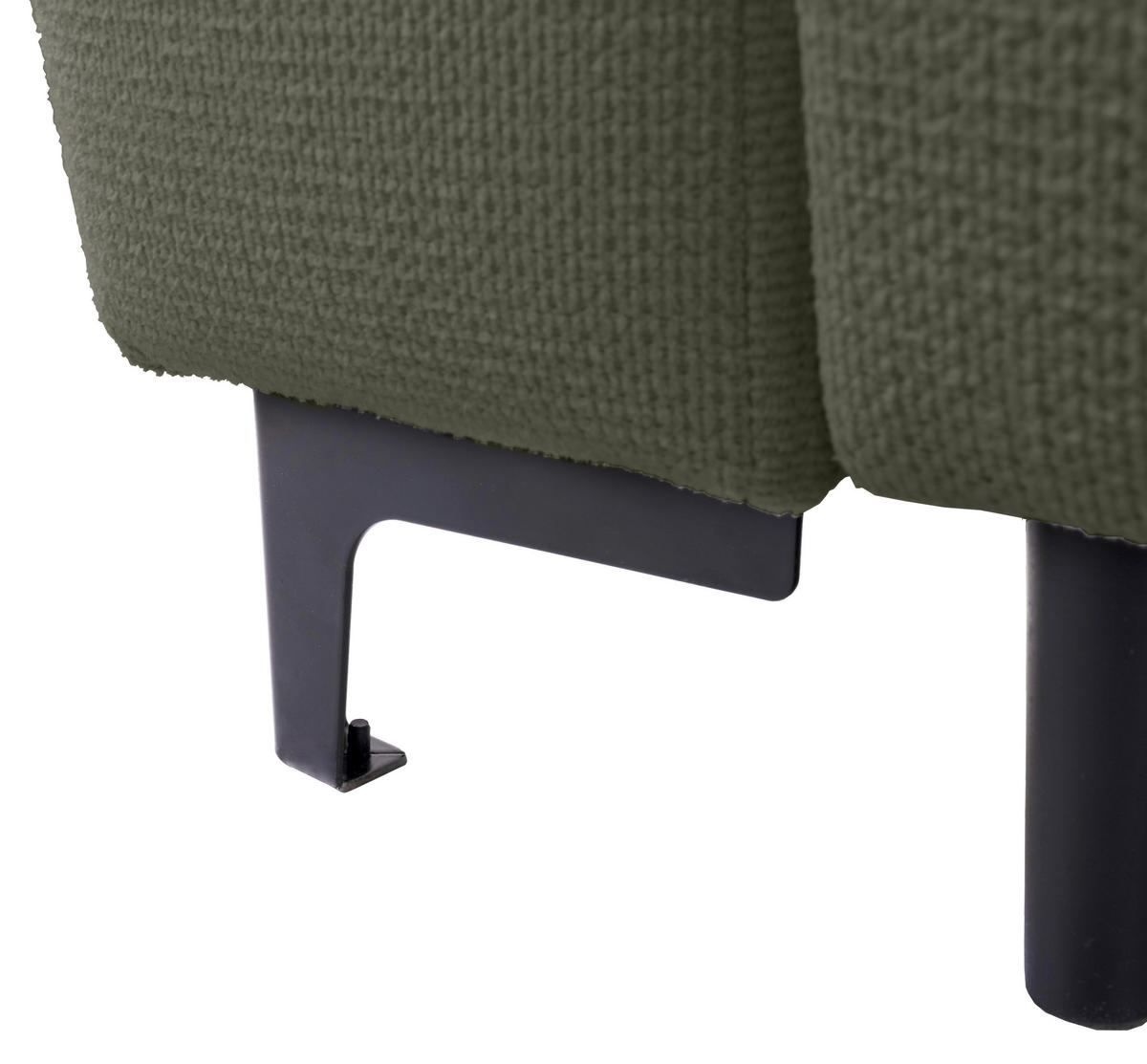 ECKSOFA Moli Grün Mikrofaser  - Schwarz/Grün, Design, Textil/Metall (236/148cm) - MID.YOU