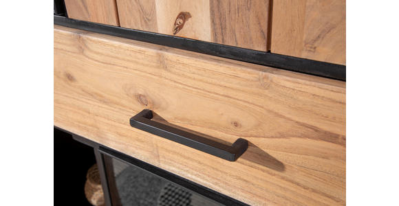 HIGHBOARD  in 150/150/44 cm  - Schwarz/Akaziefarben, LIFESTYLE, Glas/Holz (150/150/44cm) - Landscape