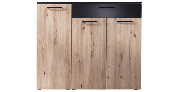 SCHUHSCHRANK 120/104/38 cm - Eichefarben/Anthrazit, KONVENTIONELL, Holzwerkstoff/Kunststoff (120/104/38cm) - Moderano