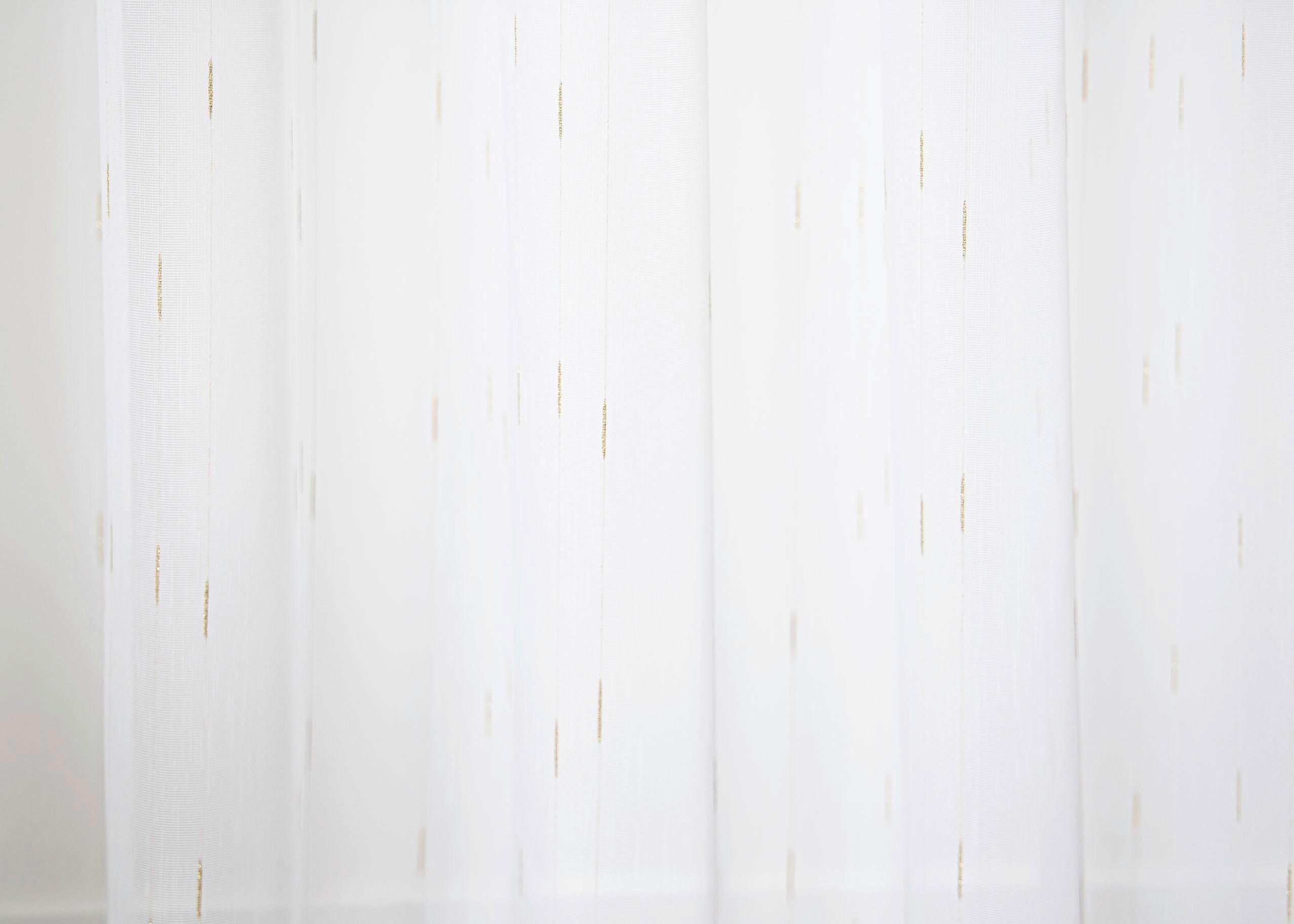 ZÁCLONA, průhledné, 295 cm - barvy zlata, Basics, textil (295cm)