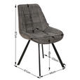 STUHL  Stoffauswahl Webstoff  Anthrazit, Schwarz  - Anthrazit/Schwarz, Design, Textil/Metall (53/87/61cm) - Carryhome