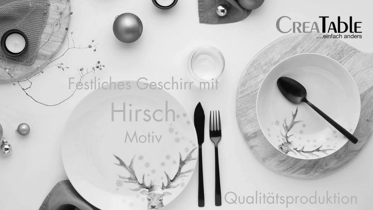 KOMBISERVICE Weiß 18-teilig Hirsch  - Weiß, Basics, Keramik - Creatable
