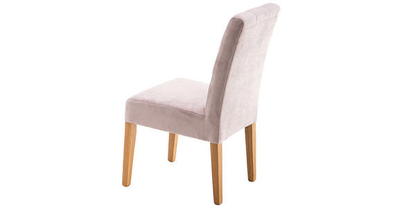 STUHL Webstoff Rosa - Eichefarben/Rosa, KONVENTIONELL, Holz/Textil (48/95/61cm) - Carryhome
