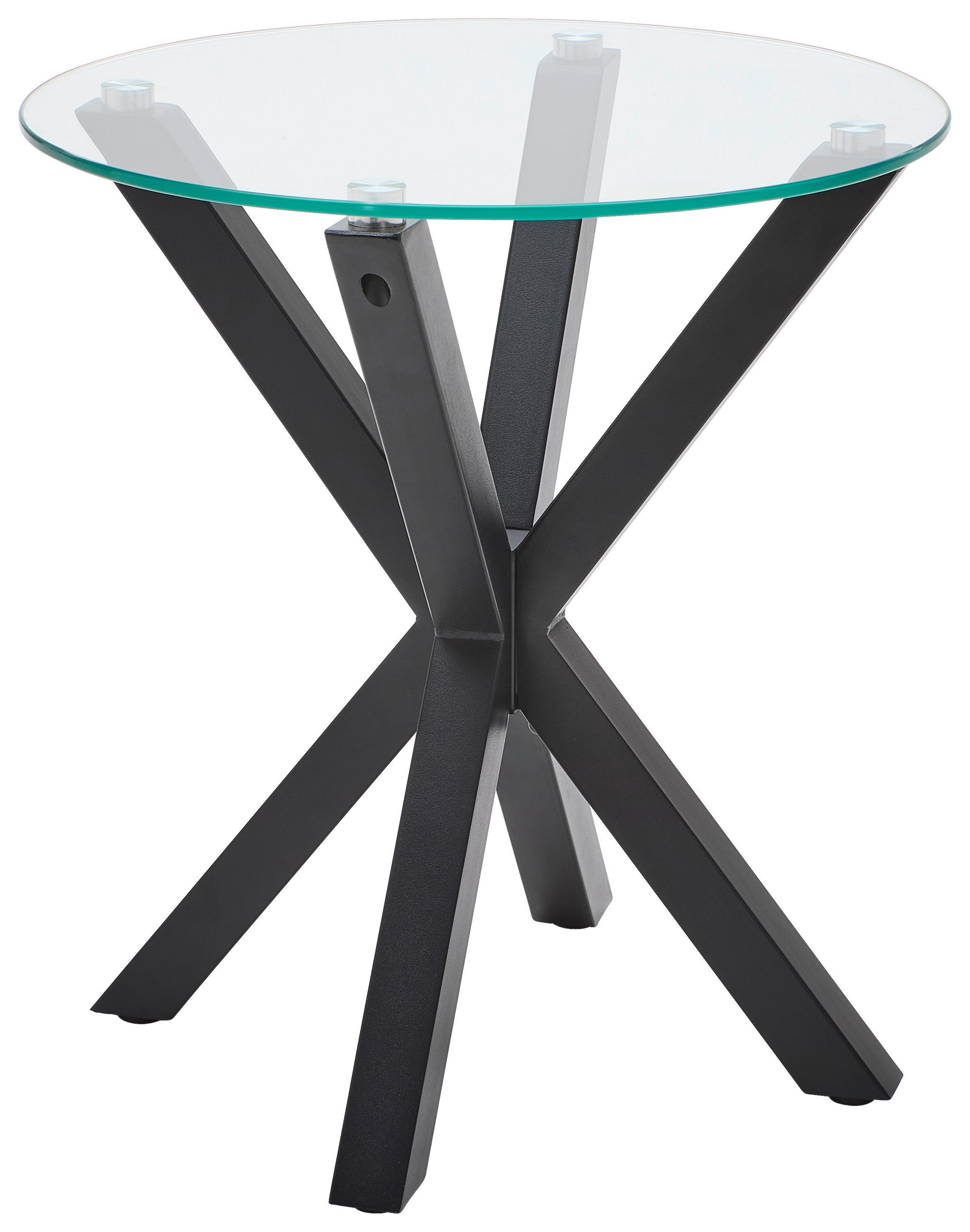 COUCHTISCH ESG 50/55/50 cm rund Klar, Schwarz  - Klar/Schwarz, Design, Glas/Metall (50/55/50cm) - Livetastic