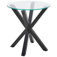 COUCHTISCH ESG 50/55/50 cm rund Klar, Schwarz  - Klar/Schwarz, Design, Glas/Metall (50/55/50cm) - Livetastic