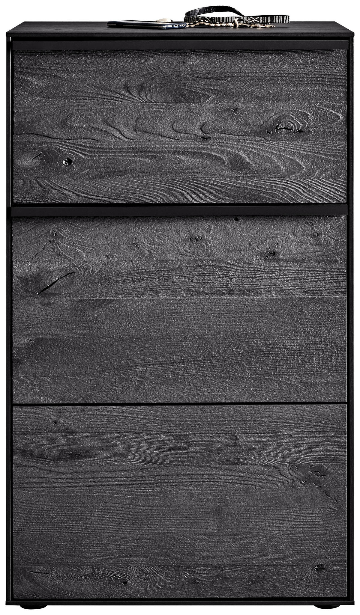 SCHUHSCHRANK LENYA GARDEROBEN  in 60/98/39 cm  - Anthrazit/Schwarz, Design, Holz/Metall (60/98/39cm) - Johann Jakob