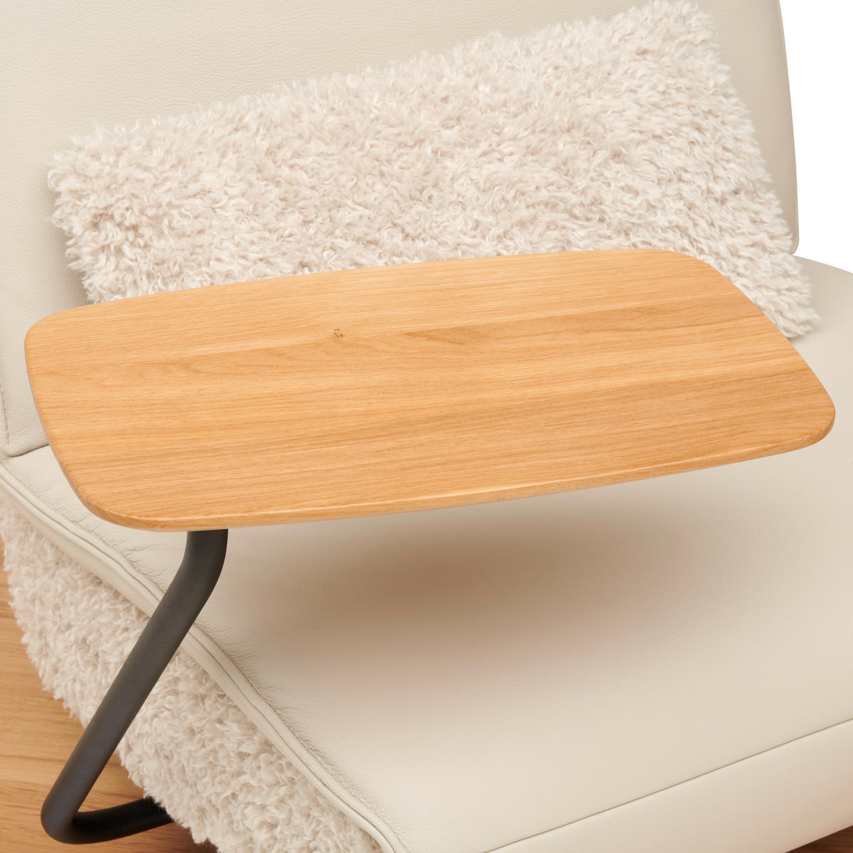 2-SITZER-SOFA in Hochflor Echtleder Creme  - Beige/Creme, Design, Leder/Holz (240/65/104cm) - Koinor