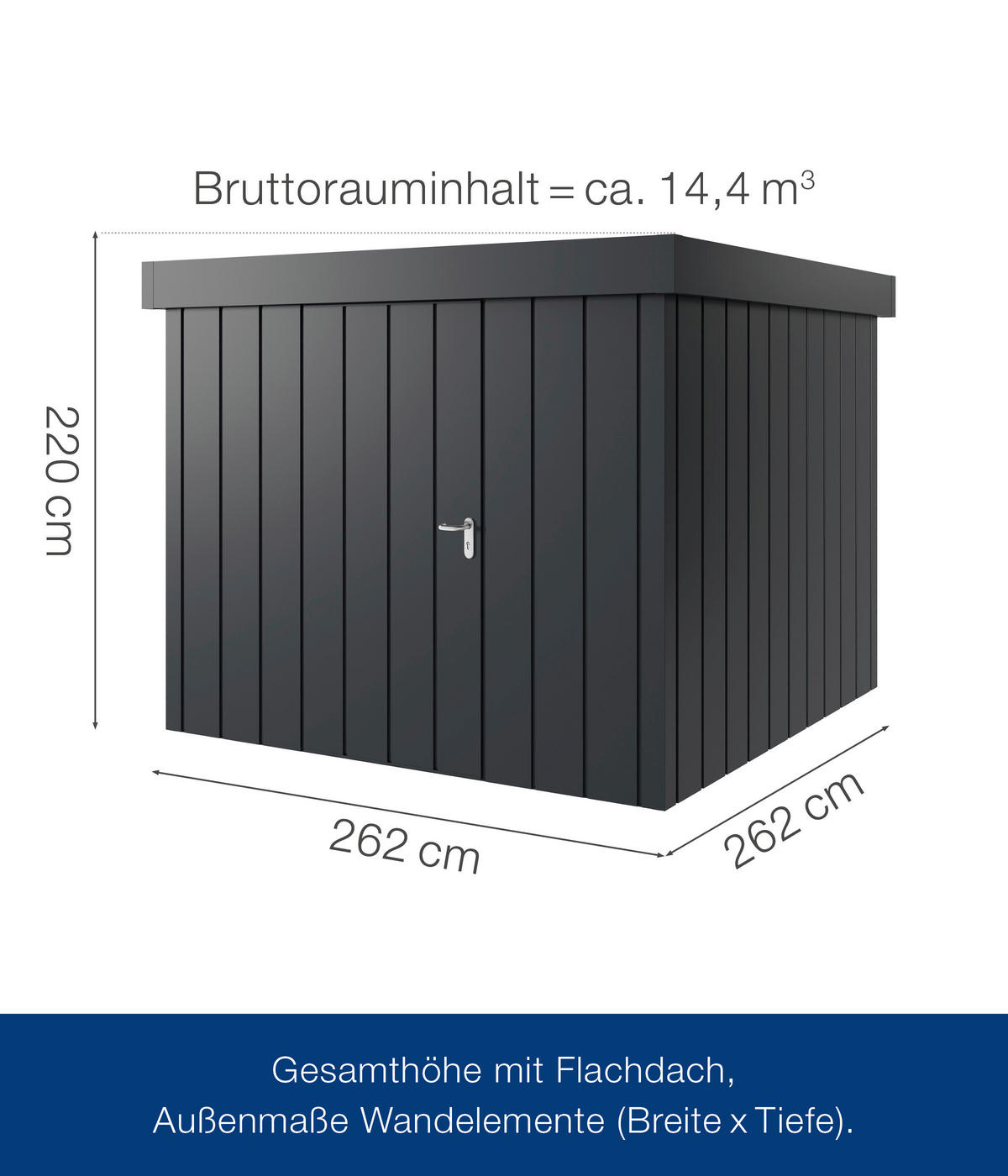 GERÄTEHAUS 229/220/277 cm  - Anthrazit, Basics, Metall (229/220/277cm)