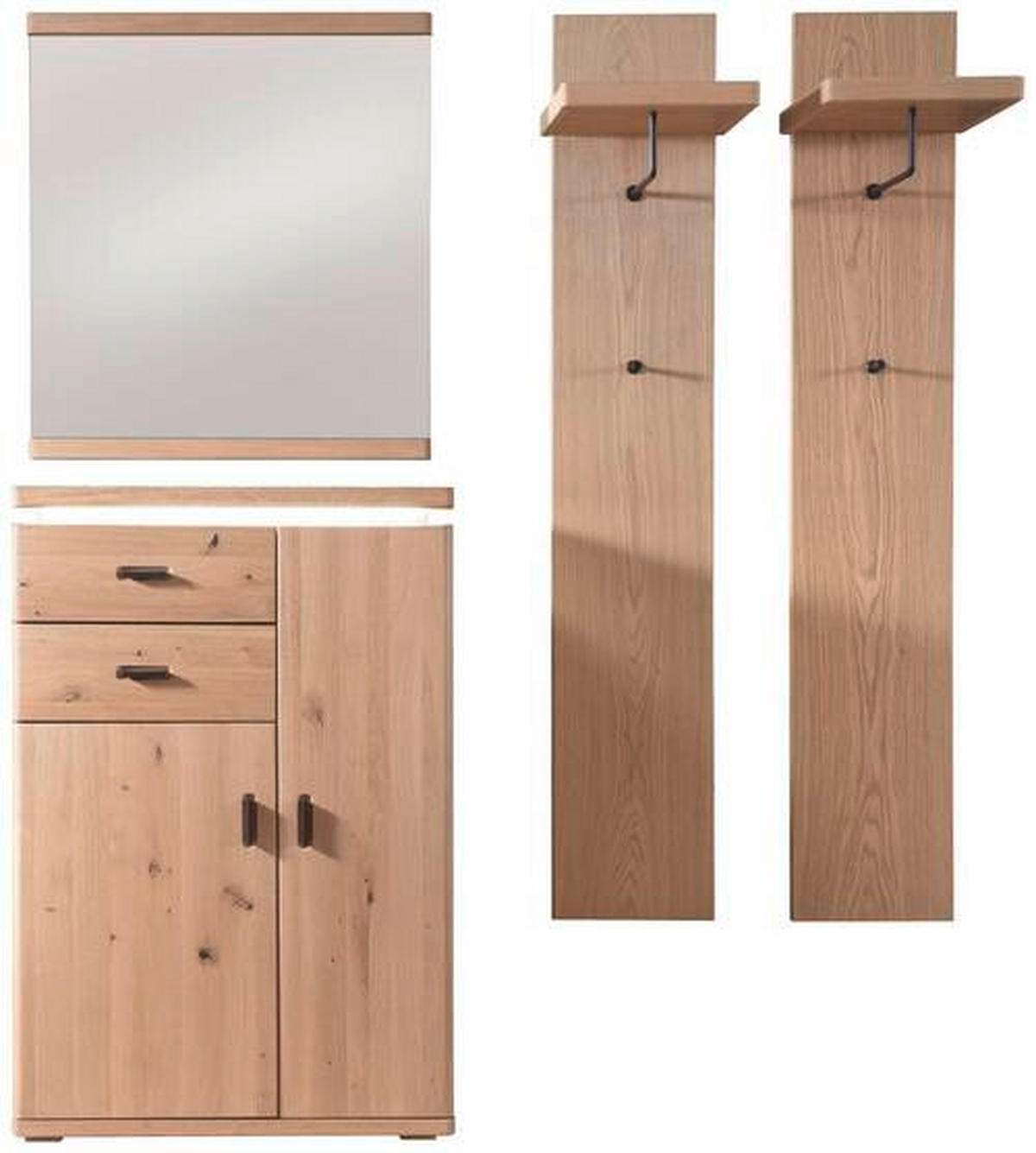 GARDEROBE 4-teilig  in 155/204/38 cm  - Eichefarben, Natur, Holz/Holzwerkstoff (155/204/38cm) - Linea Natura