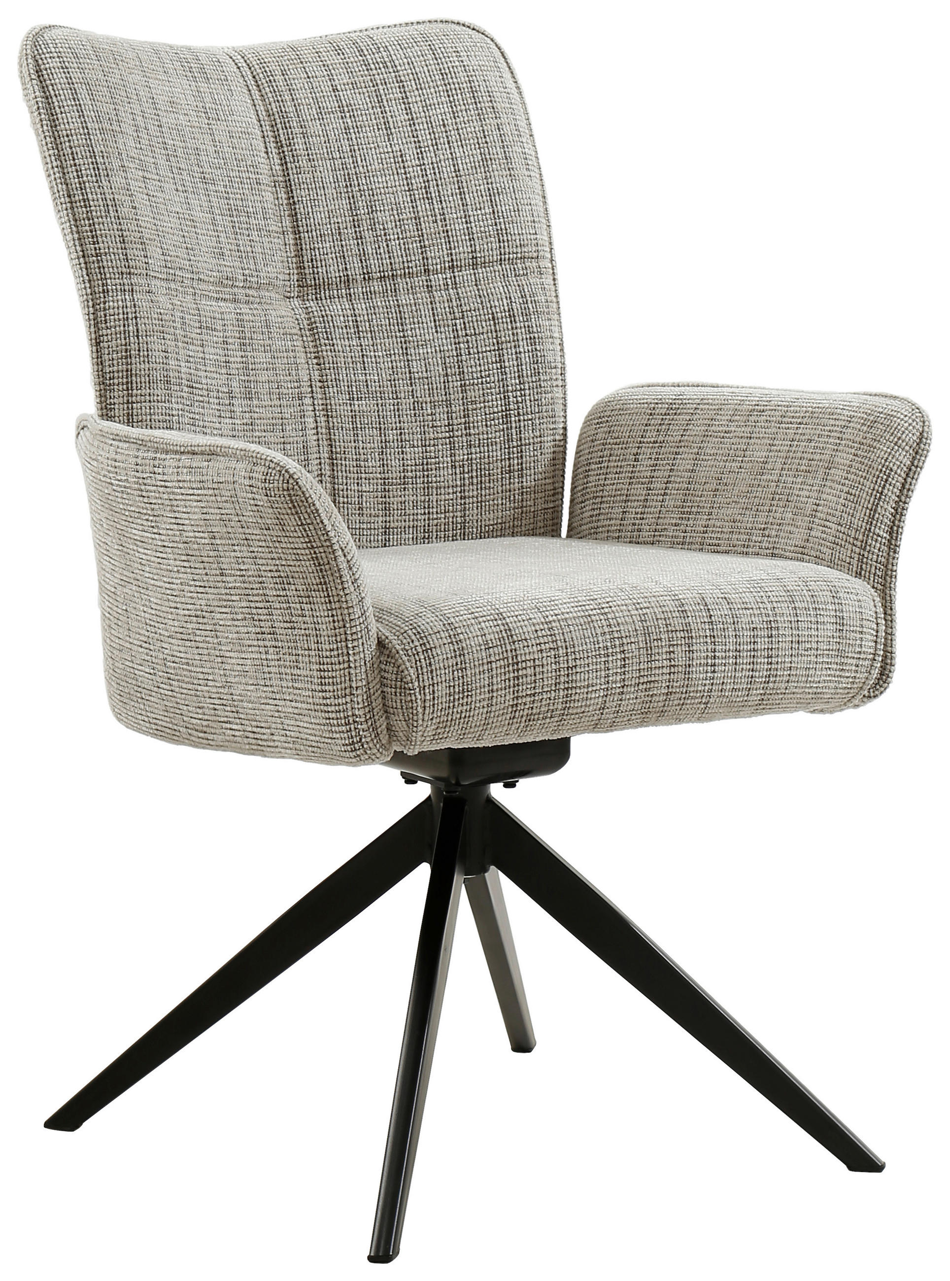 ARMLEHNSTUHL  in Eisen Webstoff  - Schwarz/Braun, Design, Textil/Metall (66/90,5/66cm) - Carryhome