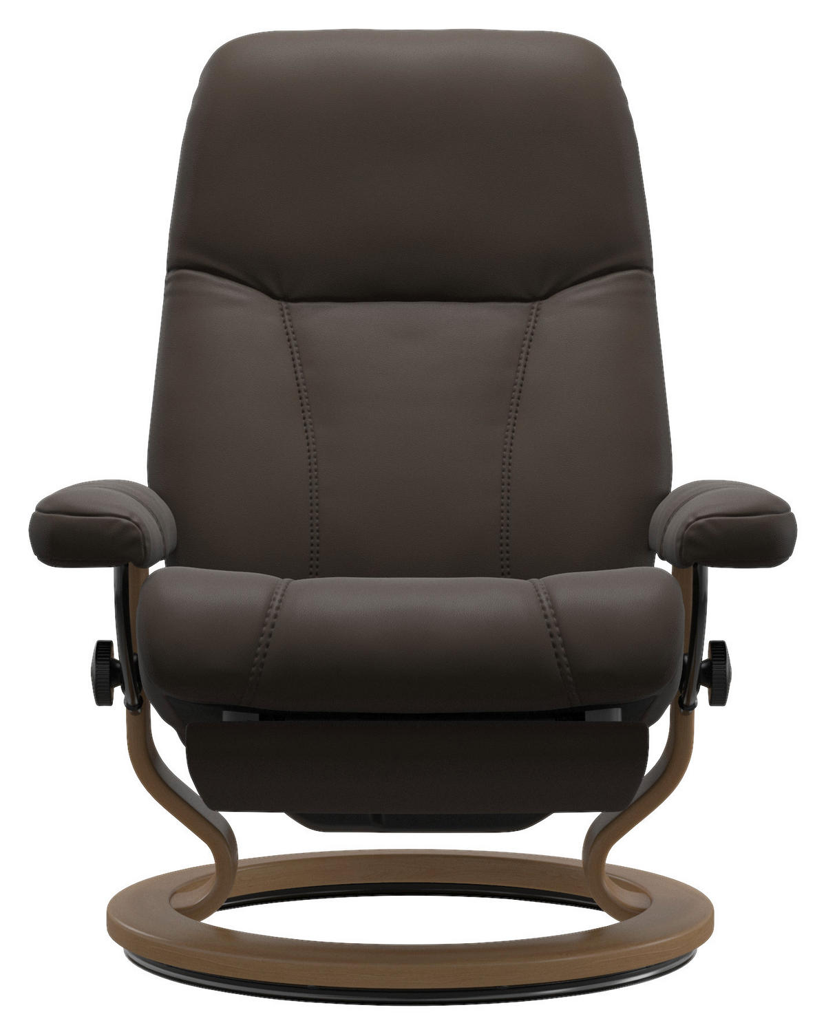 RELAXSESSEL in Leder Braun  - Eichefarben/Braun, Natur, Leder/Holz (77/110/81cm) - Stressless