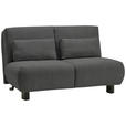 SCHLAFSOFA Flachgewebe Dunkelgrau  - Dunkelgrau/Schwarz, KONVENTIONELL, Textil/Metall (150/85/100cm) - Carryhome