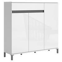 OMARA ZA ČEVLJE bela - bela/antracit, Design, umetna masa/leseni material (120/115/34cm) - Xora