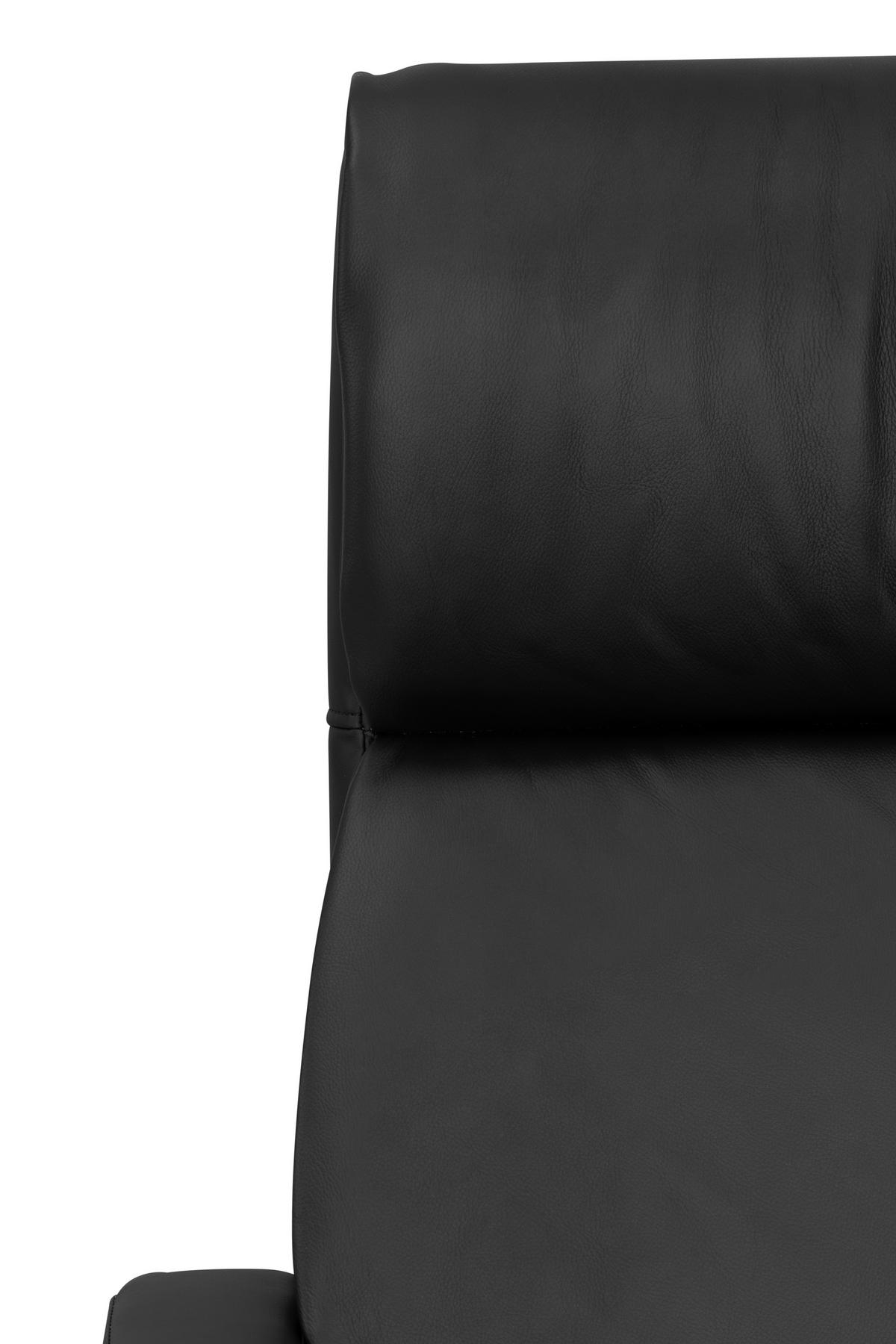 RELAXSESSEL Lederlook Kopfteilverstellung, Sitztiefenverstellung, Fußteilverstellung, Rücken echt    - Schwarz, Design, Textil/Metall (74/115/84cm) - Xora