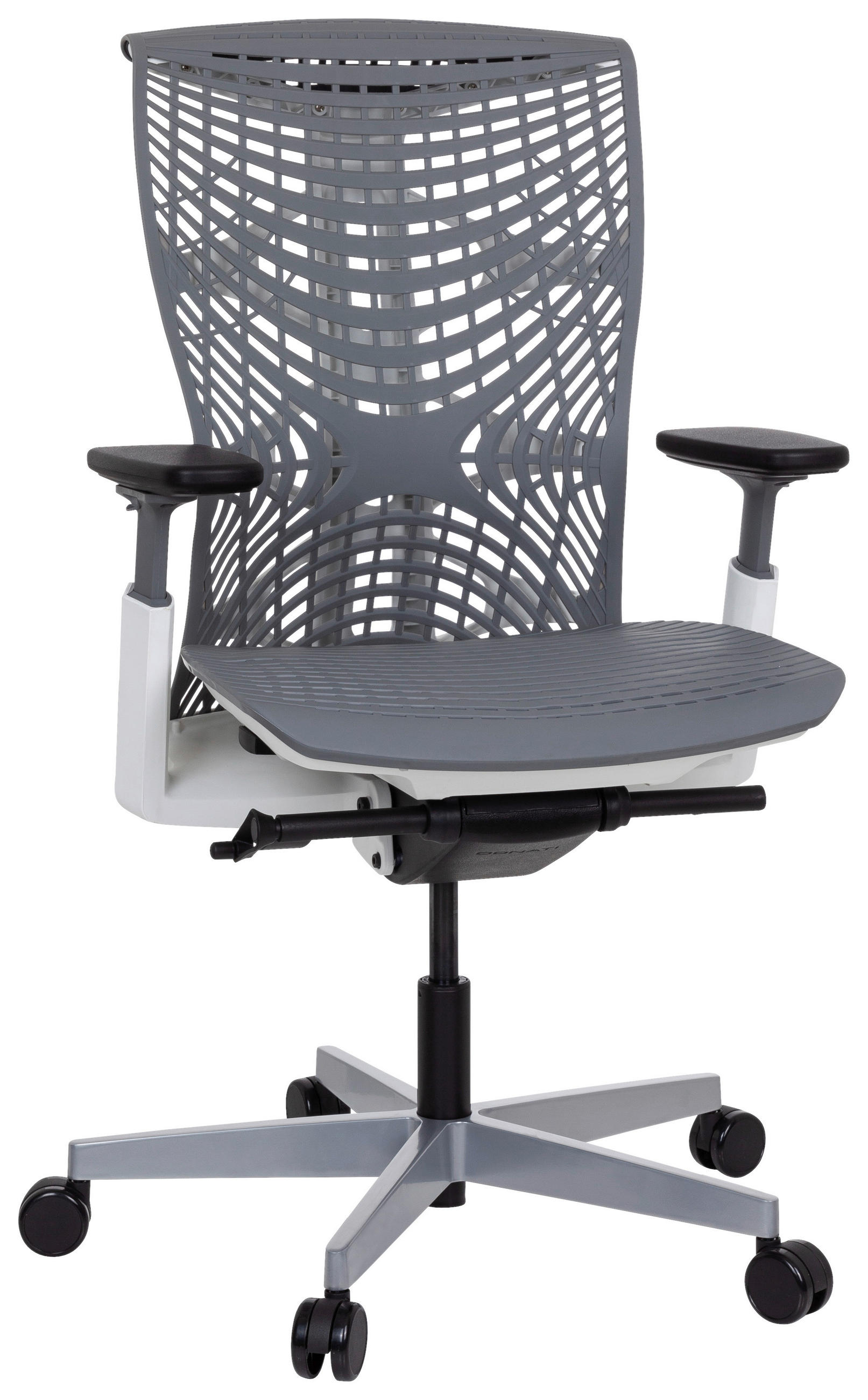 SNURRSTOL  i grå, svart, vit  - vit/grå, Modern, plast (72/112/58cm) - MID.YOU