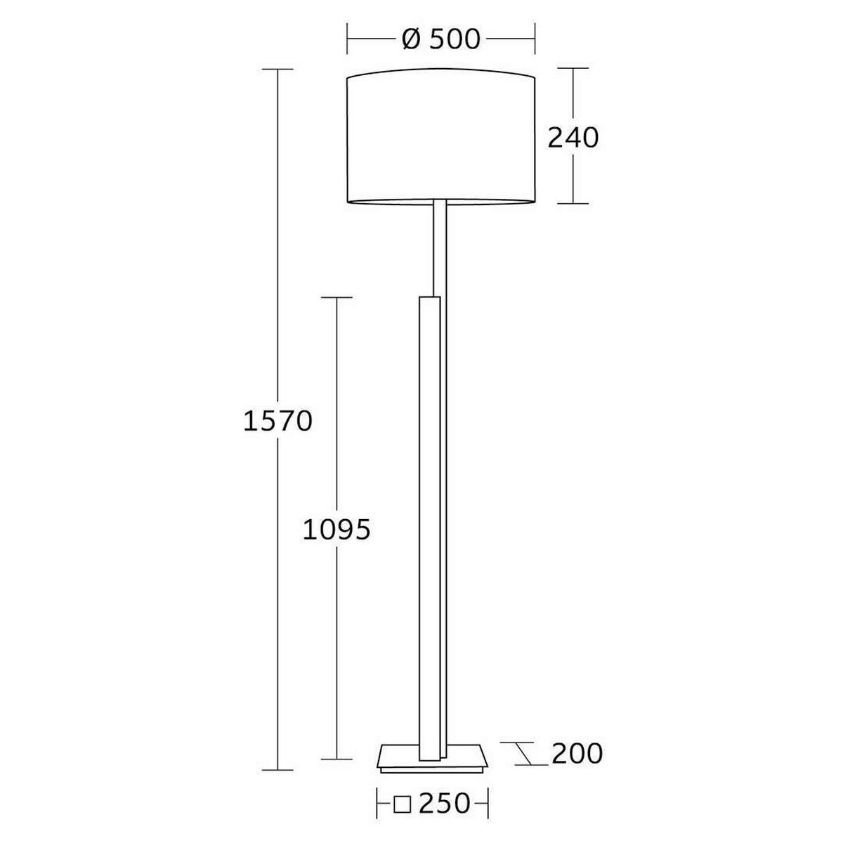 STEHLEUCHTE 50/160 cm    - Beigebraun/Schwarz, MODERN, Holz/Textil (50/160cm) - Herzblut