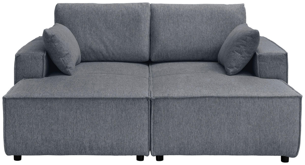BIGSOFA in Chenille Anthrazit  - Anthrazit/Schwarz, Modern, Kunststoff/Textil (188/86/154cm) - Livetastic