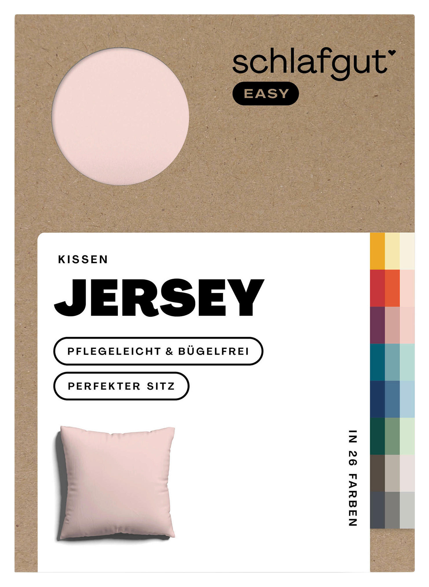 KOPFKISSENBEZUG EASY JERSEY 80/80 cm  - Rosa, Basics, Textil (80/80cm) - Schlafgut