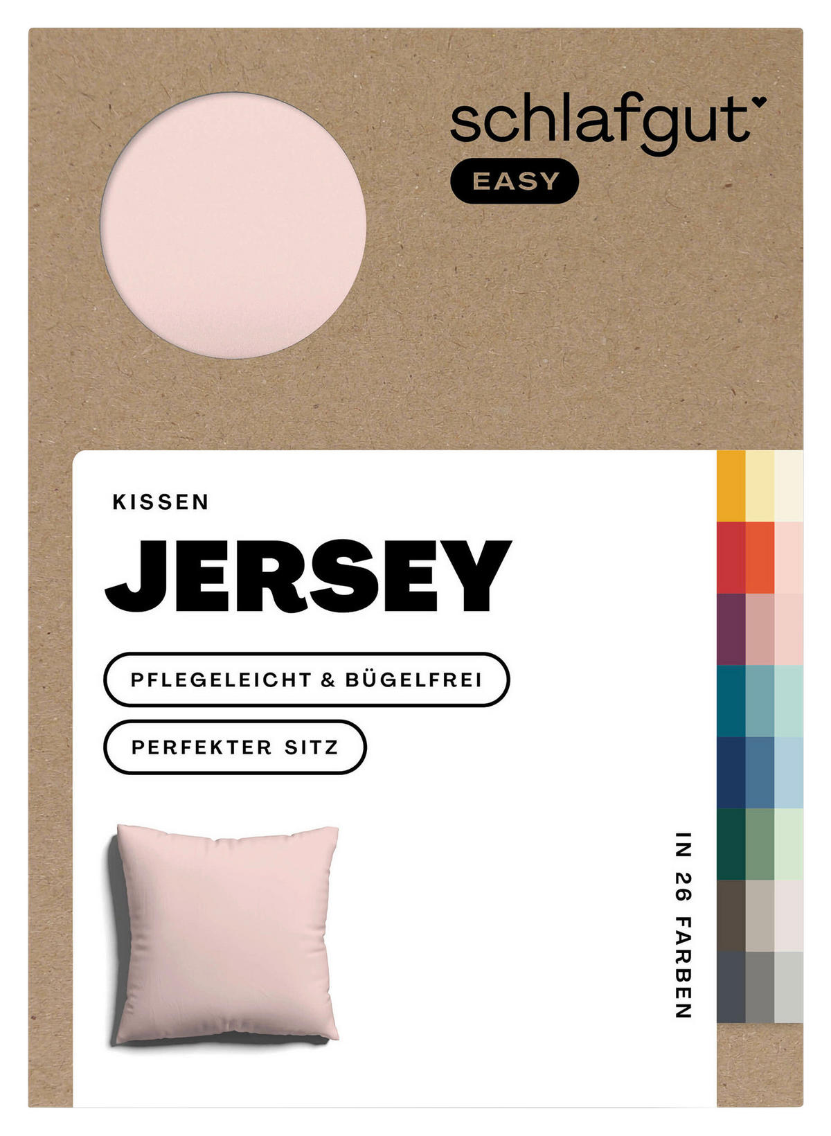 KOPFKISSENBEZUG EASY JERSEY 80/80 cm  - Rosa, Basics, Textil (80/80cm) - Schlafgut