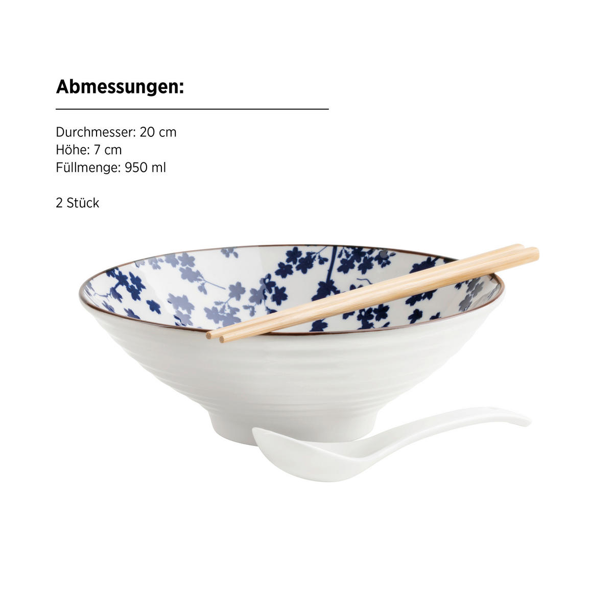 CHINESISCHES TAFELSERVICE Blau, Weiß ONIWA  - Blau/Weiß, Basics, Keramik - Mäser