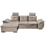 ECKSOFA  in Mikrovelours Creme  - Creme/Schwarz, KONVENTIONELL, Kunststoff/Textil (170/275cm) - Carryhome