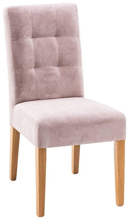 STUHL Webstoff Rosa - Eichefarben/Rosa, KONVENTIONELL, Holz/Textil (48/95/61cm) - Carryhome