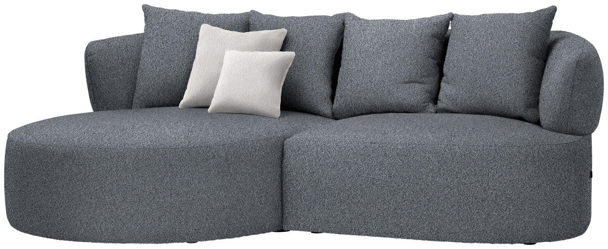 ECKSOFA  in Bouclé Grau  166/235 cm  - Hellrosa/Schwarz, MODERN, Kunststoff/Textil (166/235cm) - Hom`in