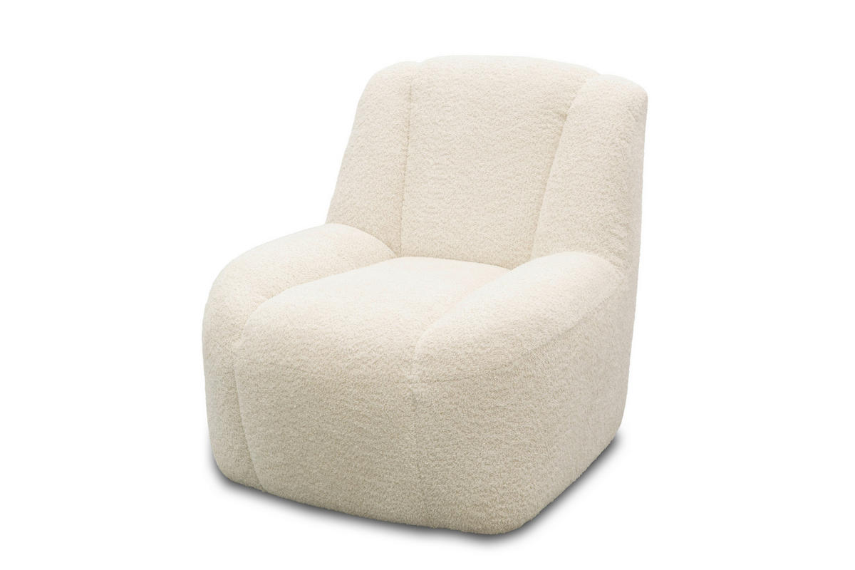 SESSEL in Chenille Creme  - Creme/Schwarz, MODERN, Kunststoff/Textil (77/82/93cm) - Livetastic