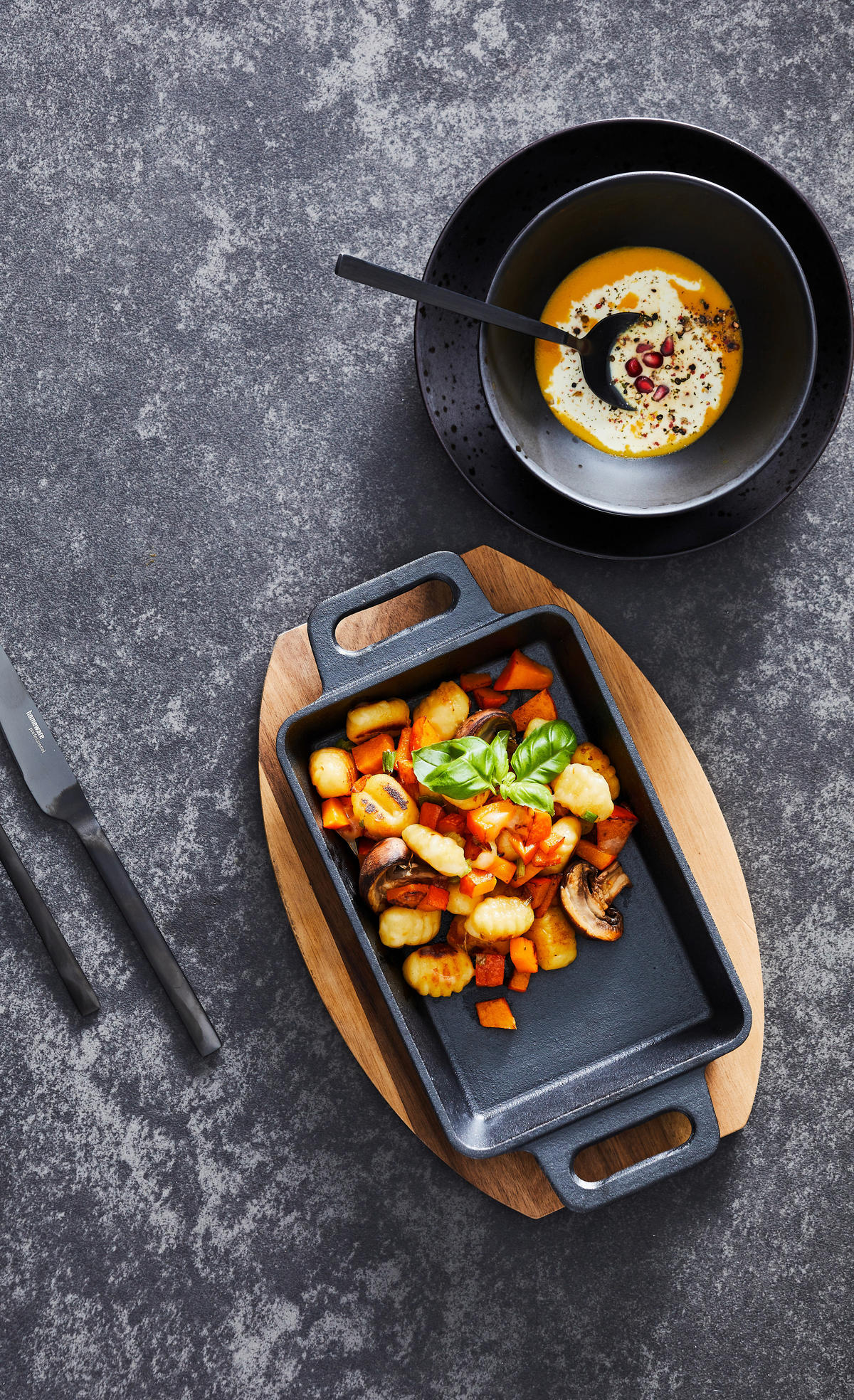 TÁLALÓSERPENYŐ  - natúr színű/fekete, Basics, fa/fém (29,9/15/3,5cm) - Homeware Profession.