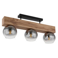 TAKLAMPA Moitas 65/15/29,5 cm  - svart/naturfärgad, Natur, metall/trämaterial (65/15/29,5cm) - Globo